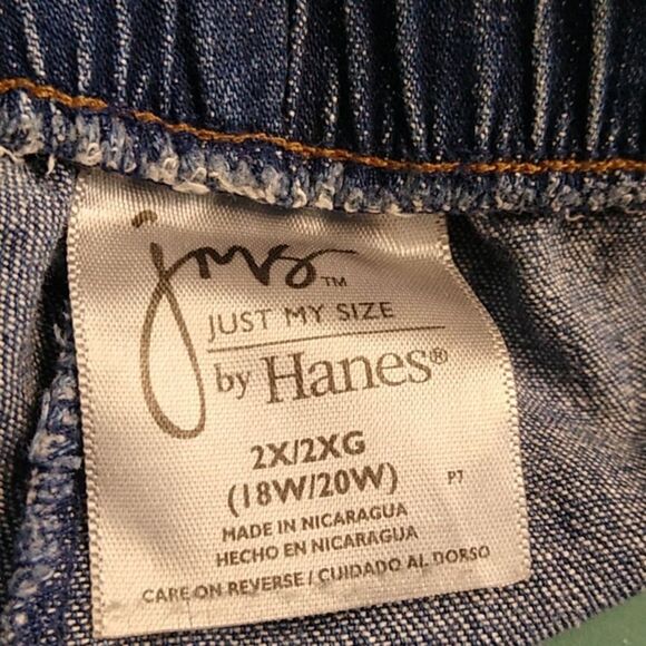 Hanes Classic Blue Denim Jeans Shorts Women's 2X - Picture 2 of 8